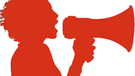 figura di profilo con megafono